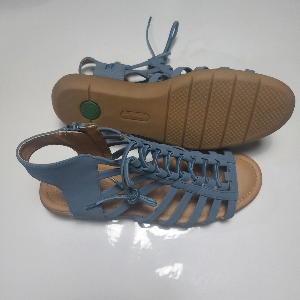 Comfortview Renata Light Blue Lace-up Sandals Size 10W - Picture 8 of 14